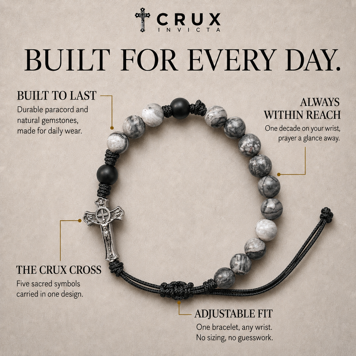 The Aquinas | Paracord Decade Bracelet